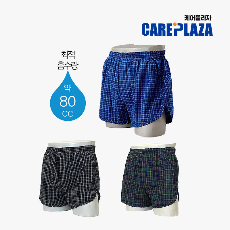남성 요실금팬티 트렁크 (U0361) 체크그린 LL
